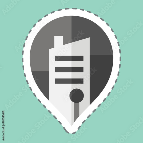 Sticker line cut Landmark. related to Photos and Illustrations symbol. simple design illustration