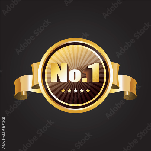 No.1 medal icon illustration, best seller
