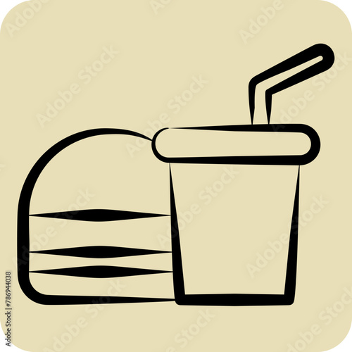 Icon Food and Drink. related to Photos and Illustrations symbol. hand drawn style. simple design illustration