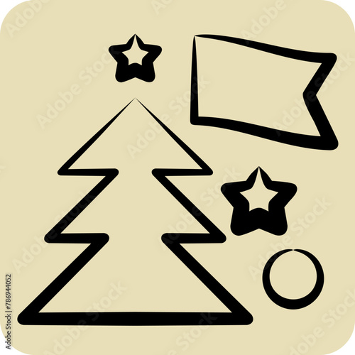 Icon Holidays. related to Photos and Illustrations symbol. hand drawn style. simple design illustration