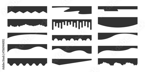 Header bottom divider, border higlight cover template, layout web page separator curve lines, waves, abstract design element for page web site