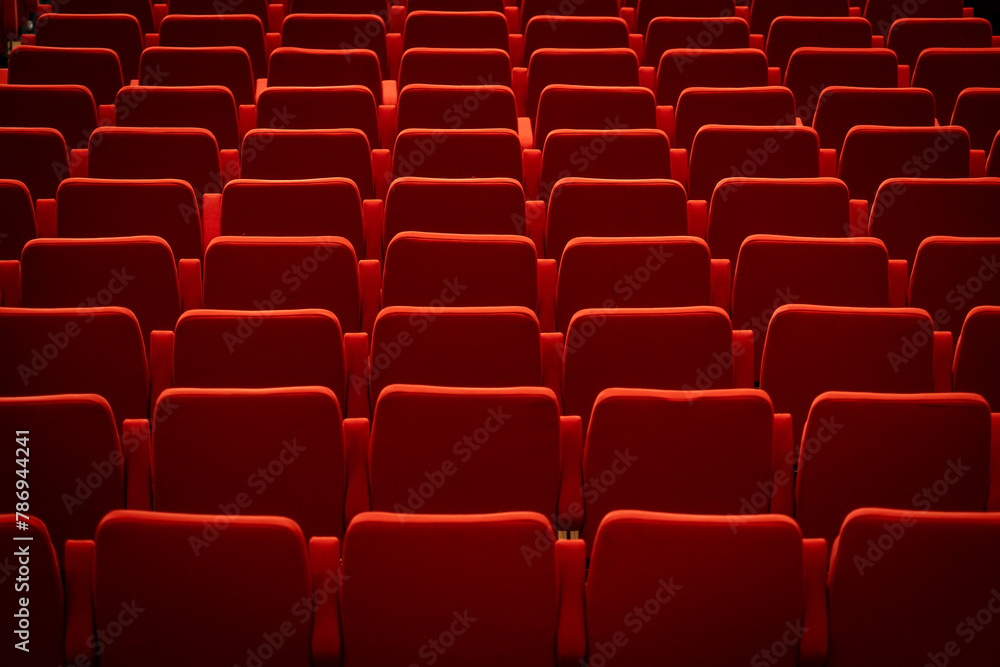 Fototapeta premium rows of red seats in the cinema