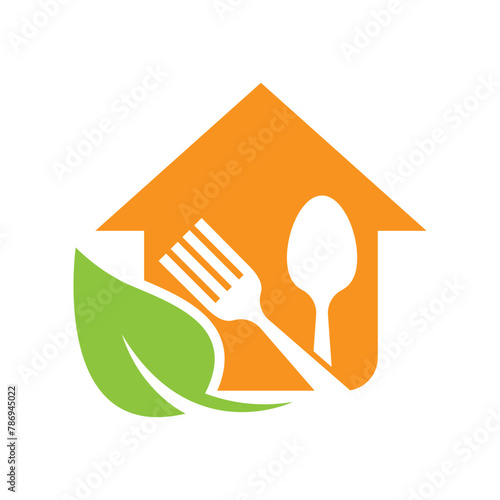 fresh and healthy vegetarian food logo design