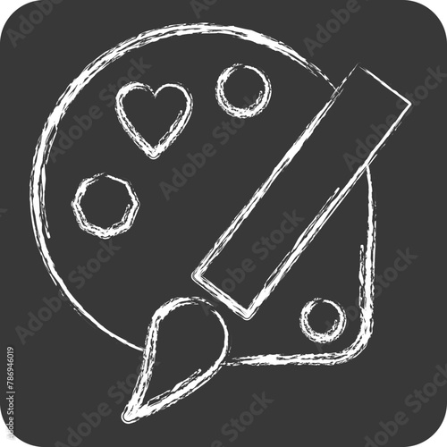 Icon Art. related to Photos and Illustrations symbol. chalk Style. simple design illustration