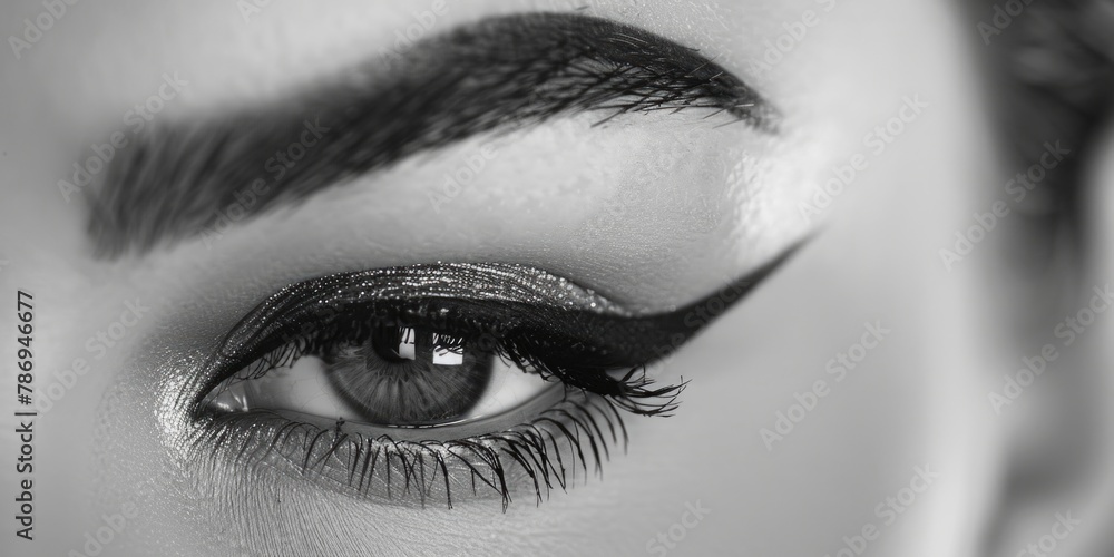Fototapeta premium Close-up of a woman's eye with long lashes, perfect for beauty and cosmetic ads
