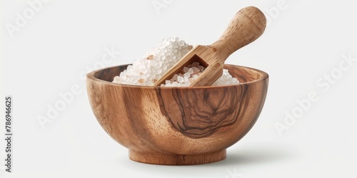 A simple wooden bowl filled with rice and a wooden spoon. Perfect for food-related projects