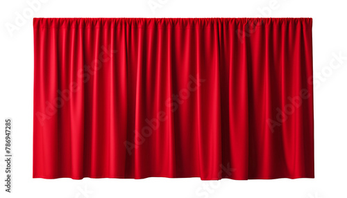 red theater curtain isolated on transparent background cutout