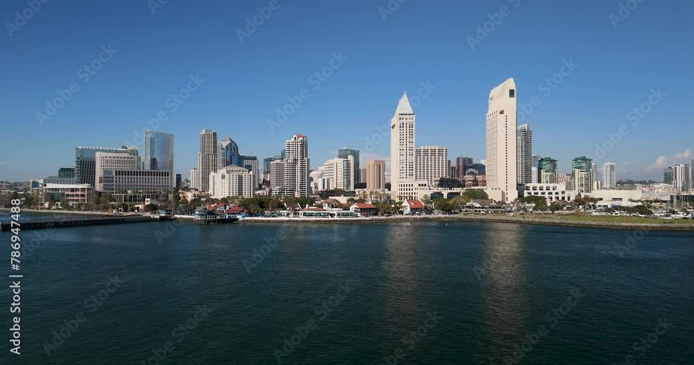 Coast From The Downtown San Diego In California - Aerial Drone Shot Coast From The Downtown San Diego In California - Aerial Drone Shot