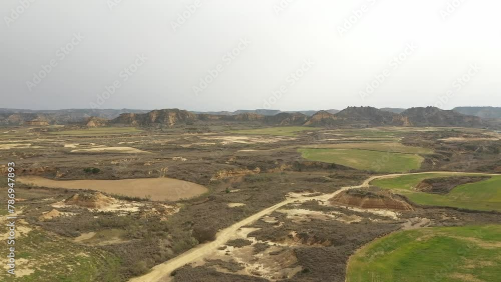 Aerial view of Monegros Desert, Spain Aerial view of Monegros Desert, Spain