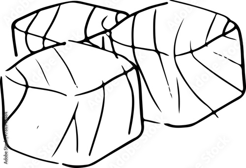 Salmon sketch fish ingredient hand drawn