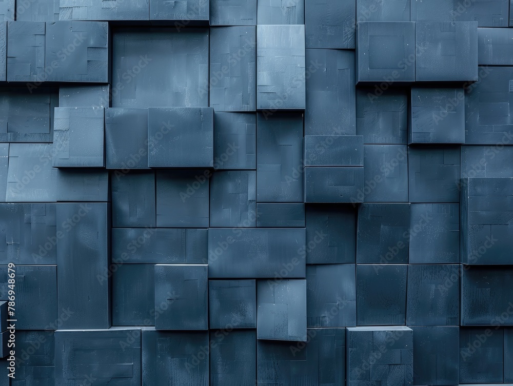 Urban building facades, blue geometric shapes Urban building facades, blue geometric shapes