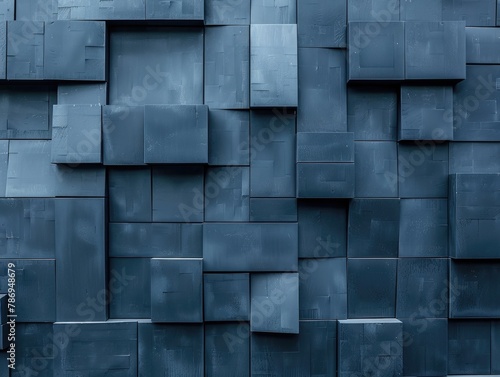 Urban building facades  blue geometric shapes
