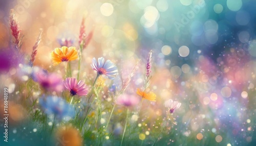 Enchanted meadow - dreamy floral landscape
