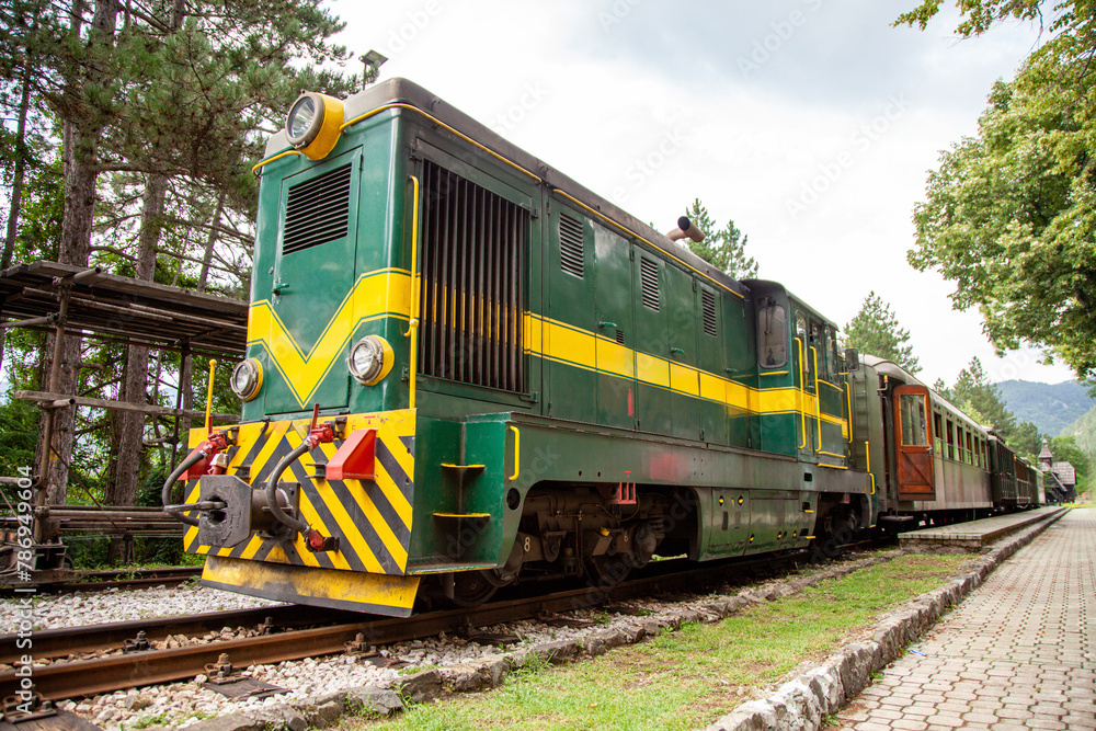 Naklejka premium Sargan Eight, Narrow-gauge heritage railway, Mokra Gora village, Serbia