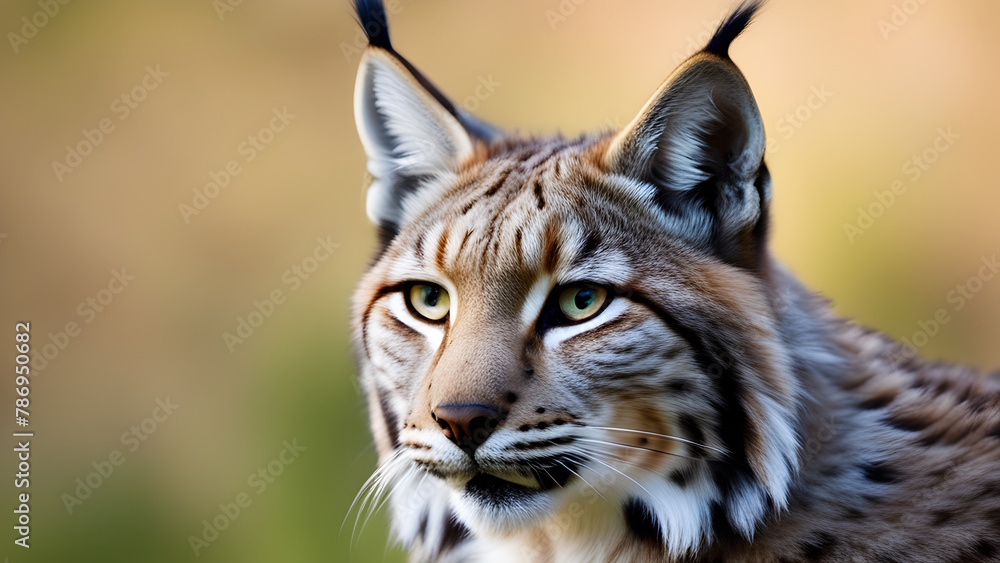 Obraz premium Close Up Photo of Lynx Generative AI