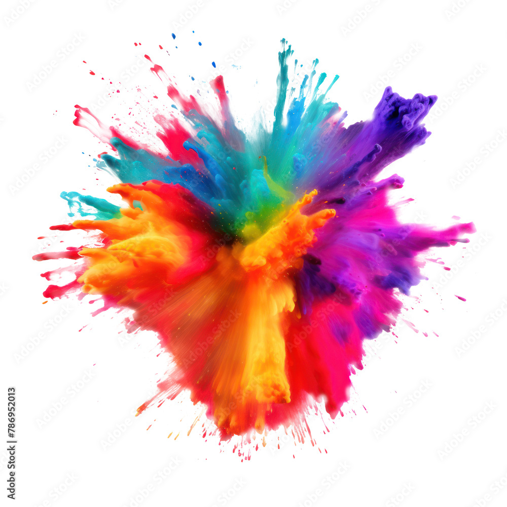 colorful explosion liquid dust explosion abstract transparent background