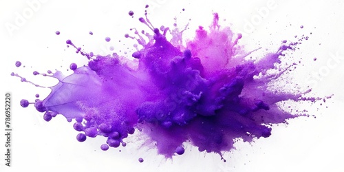Purple Color splash cut out, isolated in white background