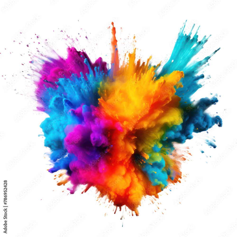 colorful explosion liquid dust explosion abstract transparent background