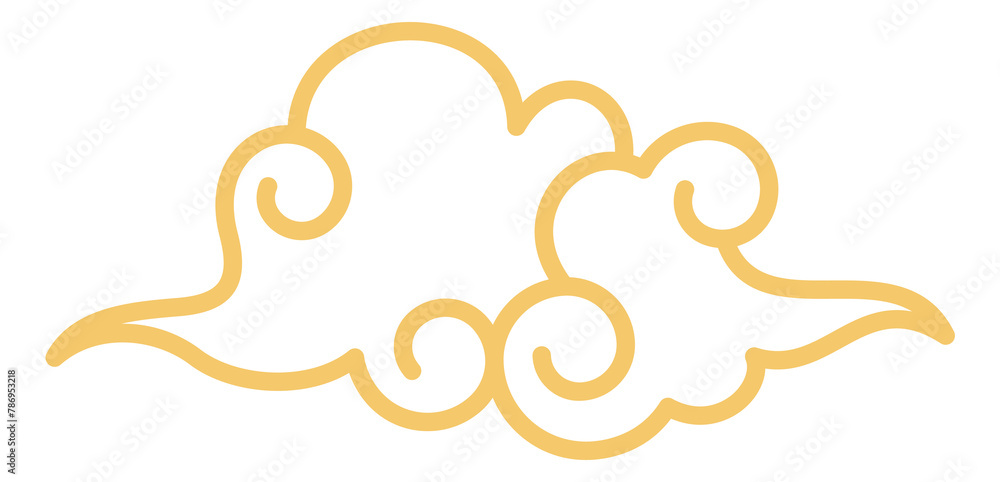 Golden line cloud in traditional chinese decorative style Golden line cloud in traditional chinese decorative style