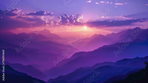 sunrise in mountain purple levender background #786954641