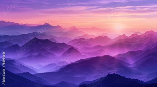 sunrise in mountain purple levender background © maaz