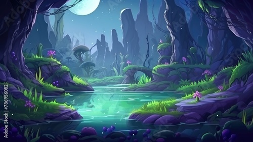 Enchanted Moonlit Forest © chesleatsz