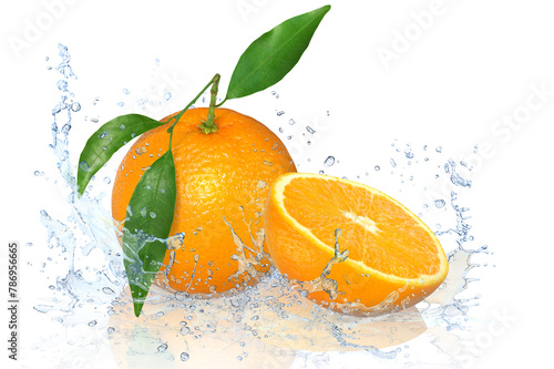 Apfelsinen mit Wasser