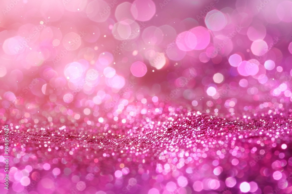 Valentines Shiny Pink Glitter Background With Defocused Abstract Lights
