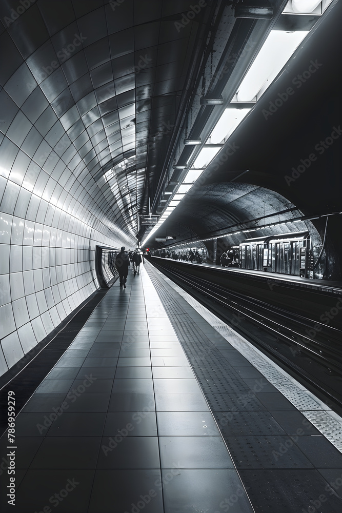 Monochrome Mastery: Urban Hustle in the Dense Underground Subway