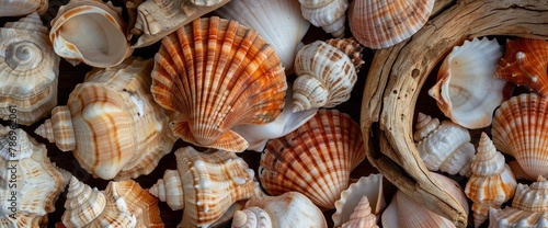 Curious investigation of discarded seashells and driftwood  professional photography and light   Summer Background