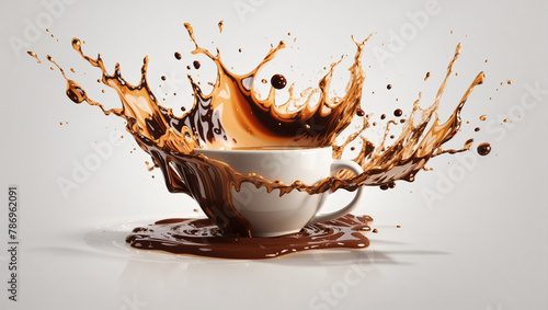 cup of coffee in chocolate photo