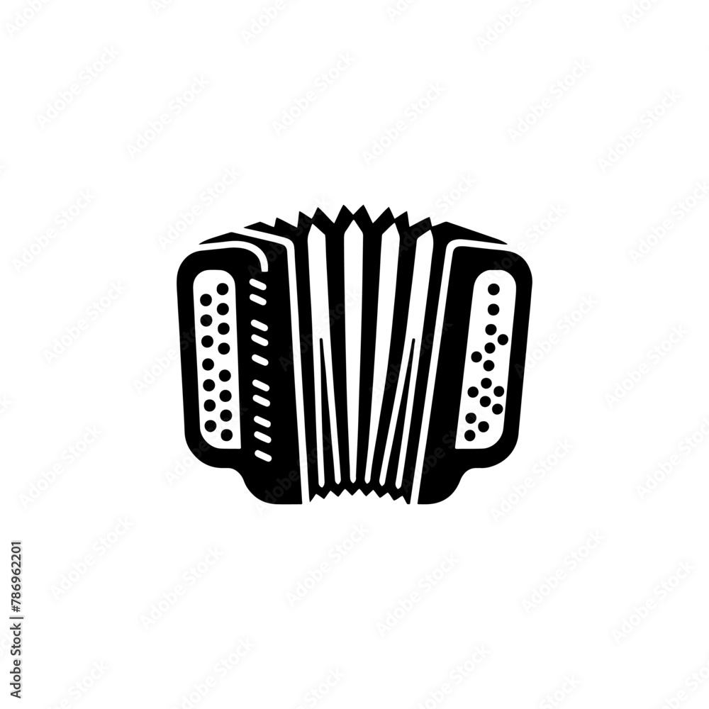 Classic Squeeze: Black Vector Silhouette of an Accordion- Accordion illustration- minimalist Accordion vector Classic Squeeze: Black Vector Silhouette of an Accordion- Accordion illustration- minimalist Accordion vector