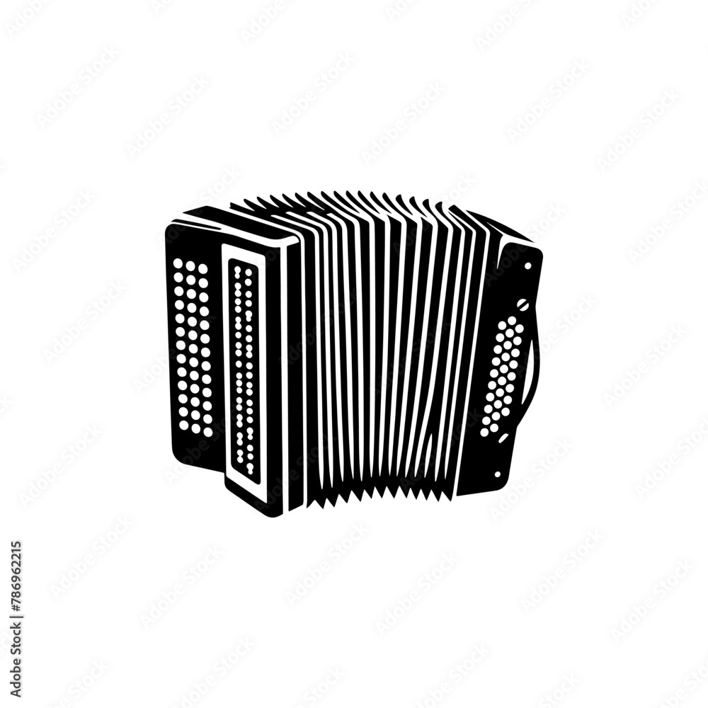 Classic Squeeze: Black Vector Silhouette of an Accordion- Accordion illustration- minimalist Accordion vector Classic Squeeze: Black Vector Silhouette of an Accordion- Accordion illustration- minimalist Accordion vector