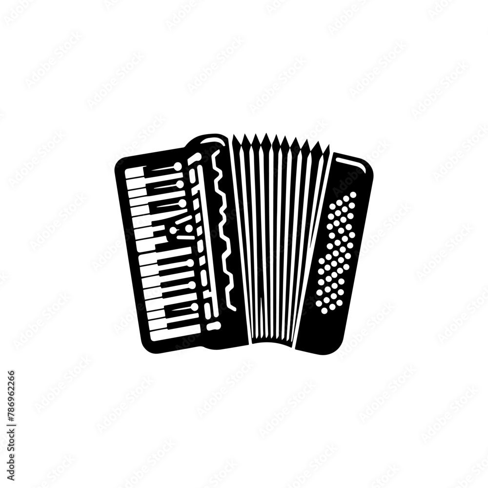 Classic Squeeze: Black Vector Silhouette of an Accordion- Accordion illustration- minimalist Accordion vector Classic Squeeze: Black Vector Silhouette of an Accordion- Accordion illustration- minimalist Accordion vector