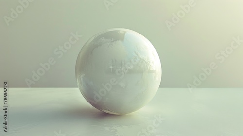 A white egg placed on a table, suitable for food or cooking concepts