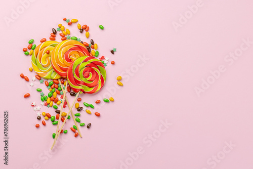 Various colorful candies, lollipops