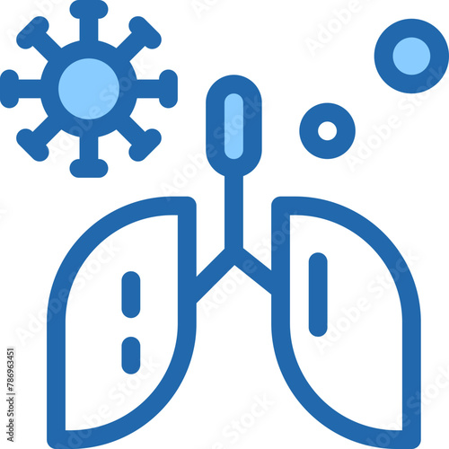Coronavirus, cough, lungs, pneumonia Icon