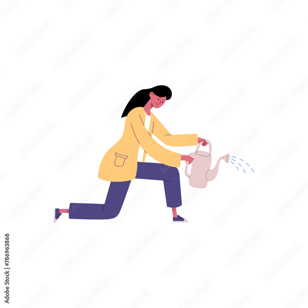 set of poses of people being clean woman set of poses of people being clean woman