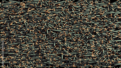 Bullets brass copper black conflict war gun violence gun crime ammunition projectile 3d illustration render digital rendering