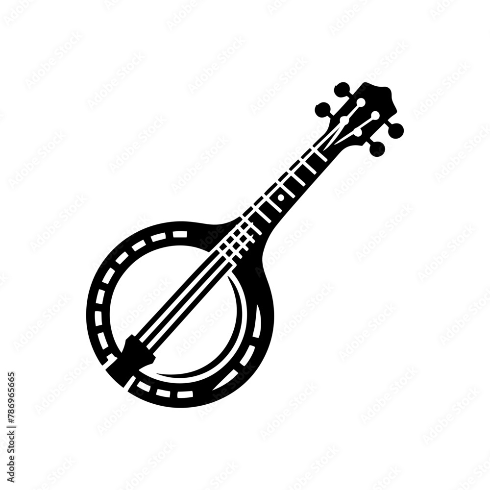Rustic Rhythms: Black Vector Silhouette of a Banjo, Icon of Bluegrass and Folk Music- Banjo illustration- minimalist banjo vector silhouette. Rustic Rhythms: Black Vector Silhouette of a Banjo, Icon of Bluegrass and Folk Music- Banjo illustration- minimalist banjo vector silhouette.