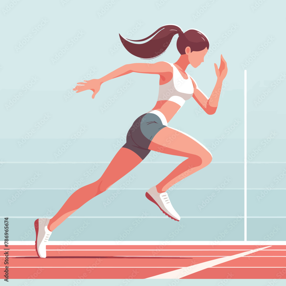 illustration of a female athlete in athletic sport