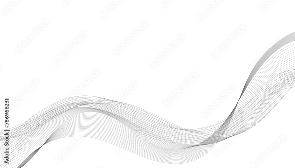 Abstract vector background with grey wavy lines

