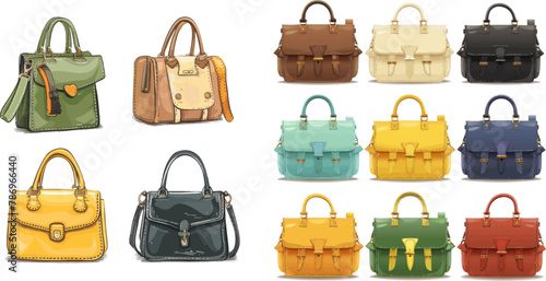 Female fashion leather handbags and male accessory