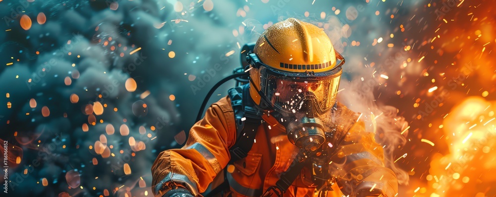 High Risk Environment Picture Dynamic 3D visualization of an oil rig operator checking safety valves ...