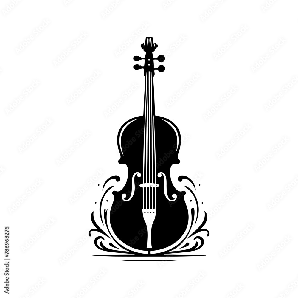 Black Vector Silhouette of a Cello, Symbolizing Classical Elegance and Rich Tones- Cello illustration- cello black vector silhouette Black Vector Silhouette of a Cello, Symbolizing Classical Elegance and Rich Tones- Cello illustration- cello black vector silhouette