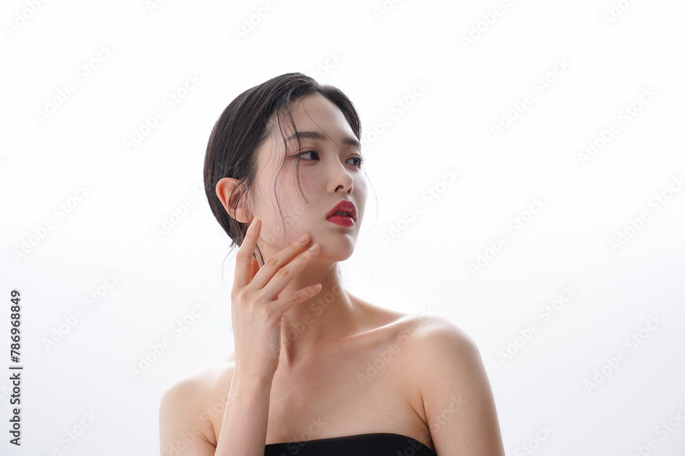 黒いドレスを着た若い女性のポートレート 黒いドレスを着た若い女性のポートレート