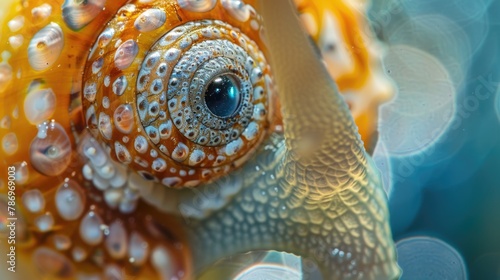 Detailed close up view of a snail's eye. Suitable for nature and macro photography projects