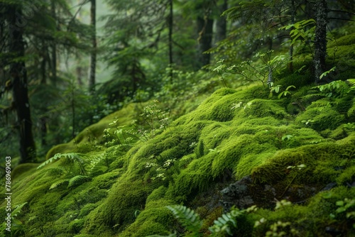 Lush Green Moss: Nature's Tapestry,generative ai