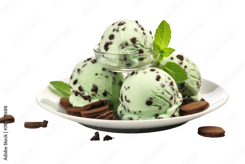 Chilled Delight: Double Scoops of Minty Ice Cream Chilled Delight: Double Scoops of Minty Ice Cream