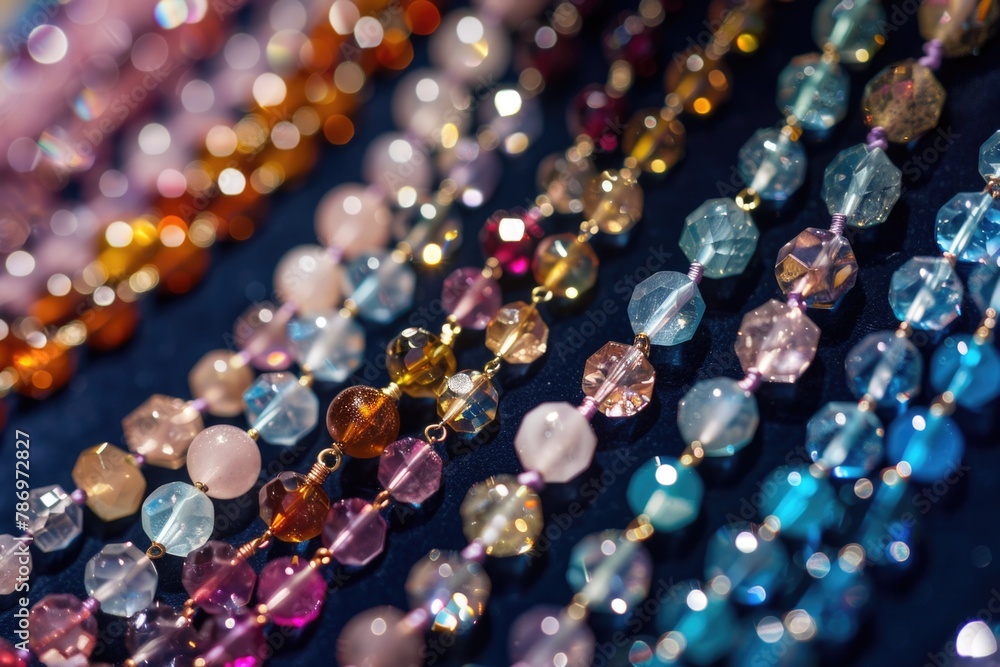 Vibrant close-up shot of colorful beads, perfect for jewelry designers Vibrant close-up shot of colorful beads, perfect for jewelry designers